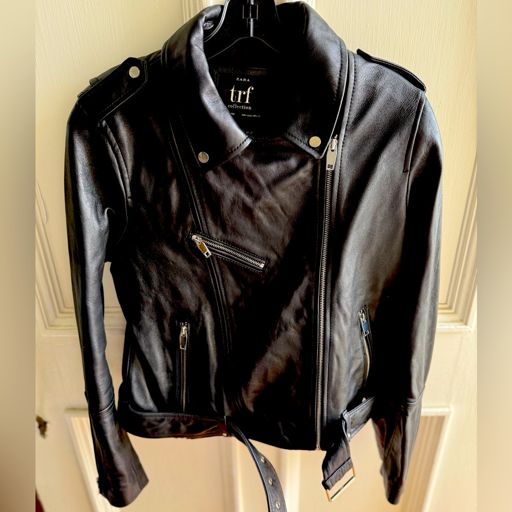 NWT Zara TRF Leather Moto Jacket